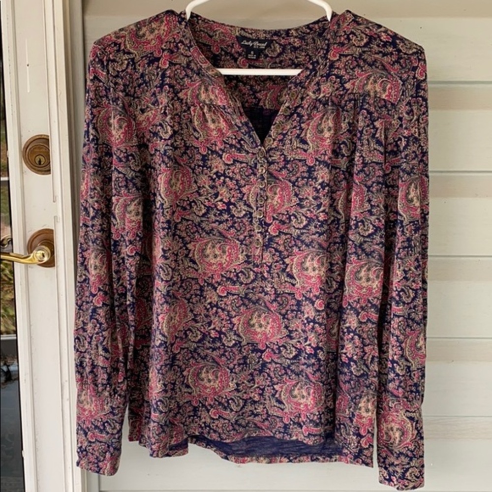 Lucky Brand Paisley Blouse Size Small